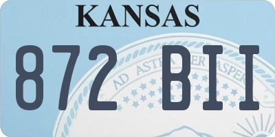 KS license plate 872BII