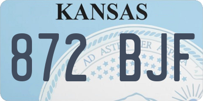KS license plate 872BJF