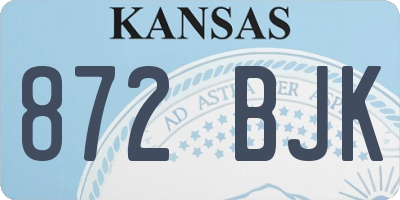 KS license plate 872BJK