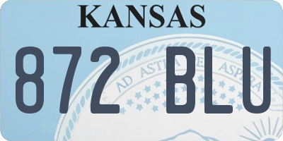 KS license plate 872BLU