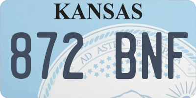 KS license plate 872BNF
