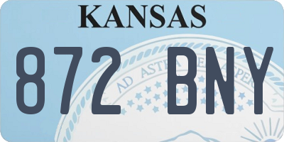KS license plate 872BNY