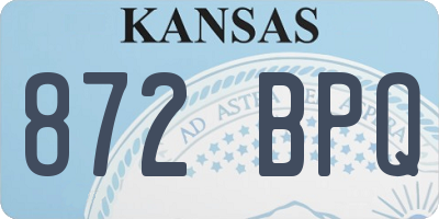 KS license plate 872BPQ