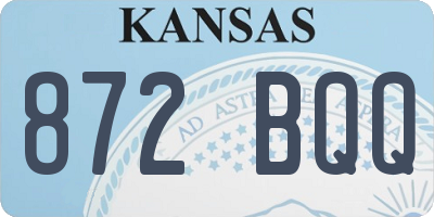 KS license plate 872BQQ