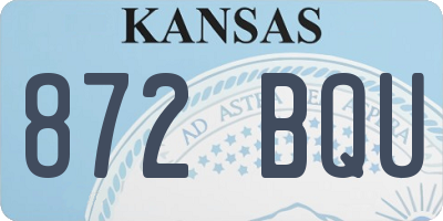 KS license plate 872BQU