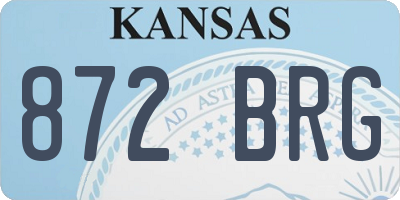 KS license plate 872BRG