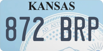 KS license plate 872BRP