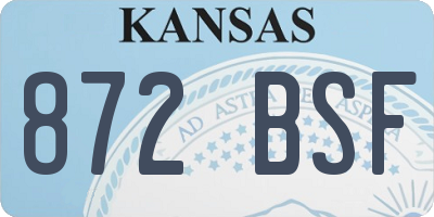 KS license plate 872BSF