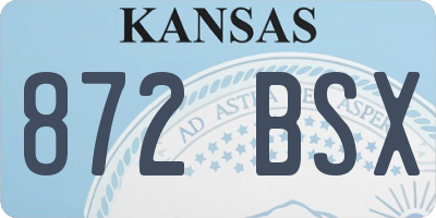 KS license plate 872BSX