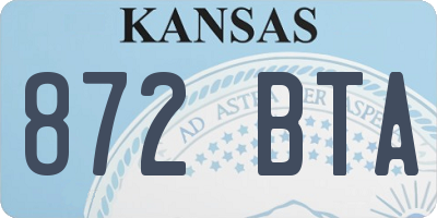 KS license plate 872BTA