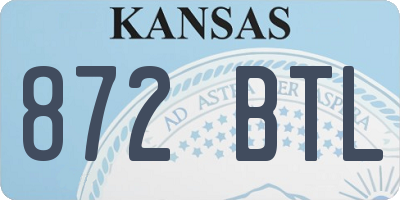 KS license plate 872BTL
