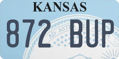KS license plate 872BUP
