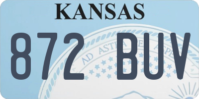 KS license plate 872BUV
