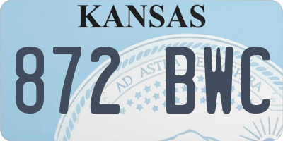 KS license plate 872BWC