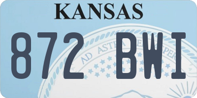 KS license plate 872BWI