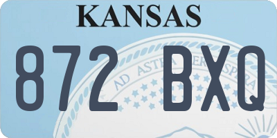 KS license plate 872BXQ