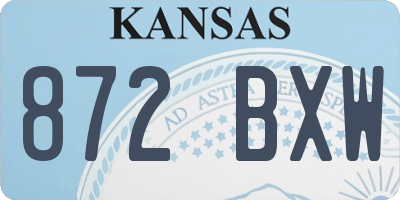 KS license plate 872BXW
