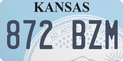 KS license plate 872BZM