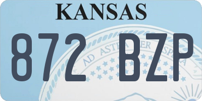 KS license plate 872BZP