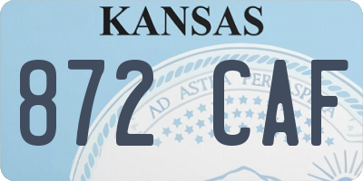 KS license plate 872CAF
