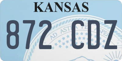 KS license plate 872CDZ