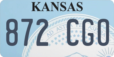 KS license plate 872CGO