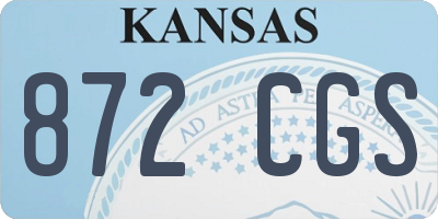 KS license plate 872CGS
