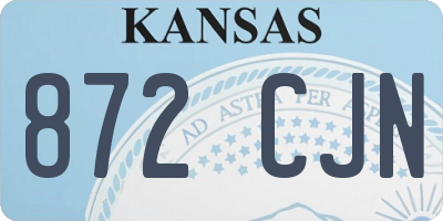 KS license plate 872CJN