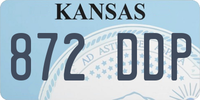 KS license plate 872DDP