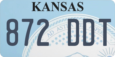 KS license plate 872DDT