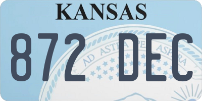 KS license plate 872DEC