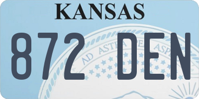 KS license plate 872DEN