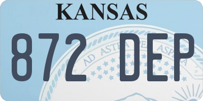 KS license plate 872DEP
