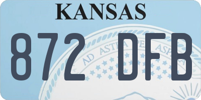 KS license plate 872DFB