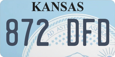 KS license plate 872DFD