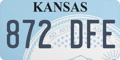 KS license plate 872DFE