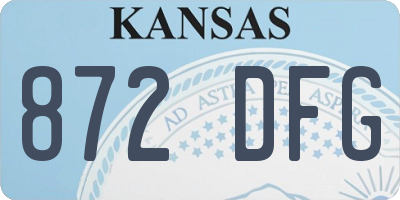KS license plate 872DFG