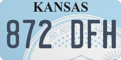 KS license plate 872DFH