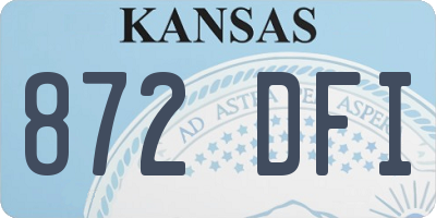 KS license plate 872DFI
