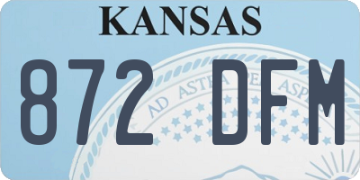 KS license plate 872DFM