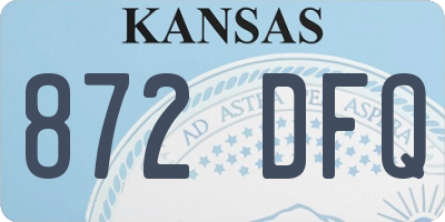 KS license plate 872DFQ