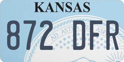KS license plate 872DFR