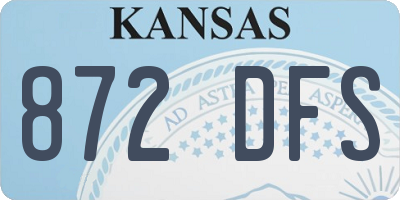KS license plate 872DFS