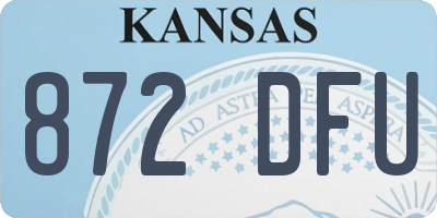 KS license plate 872DFU