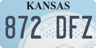 KS license plate 872DFZ