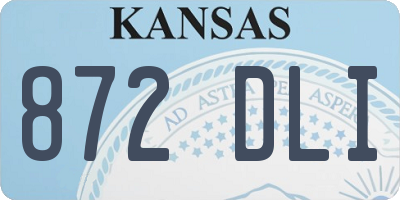 KS license plate 872DLI