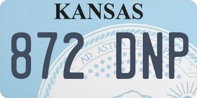 KS license plate 872DNP