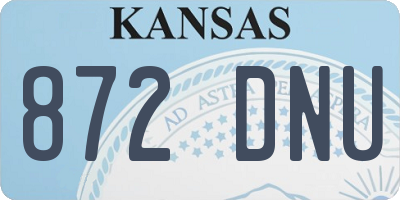 KS license plate 872DNU