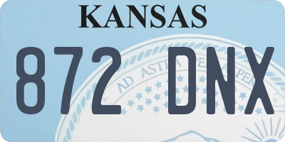 KS license plate 872DNX