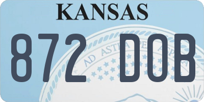 KS license plate 872DOB